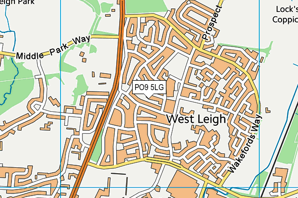 PO9 5LG map - OS VectorMap District (Ordnance Survey) PO9 5LG map - OS VectorMap District (Ordnance Survey)