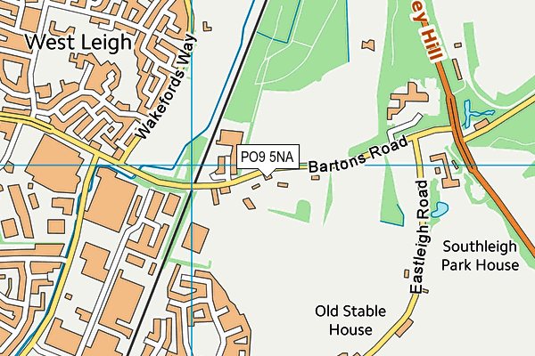 PO9 5NA map - OS VectorMap District (Ordnance Survey) PO9 5NA map - OS VectorMap District (Ordnance Survey)