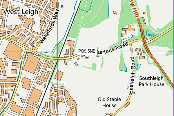 PO9 5NB map - OS VectorMap District (Ordnance Survey) PO9 5NB map - OS VectorMap District (Ordnance Survey)
