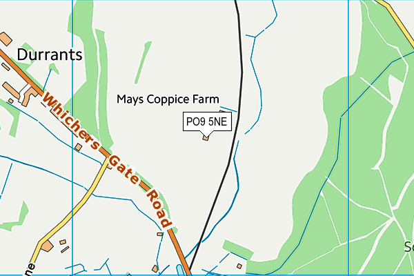 PO9 5NE map - OS VectorMap District (Ordnance Survey)