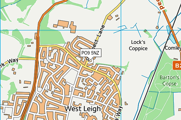 PO9 5NZ map - OS VectorMap District (Ordnance Survey) PO9 5NZ map - OS VectorMap District (Ordnance Survey)