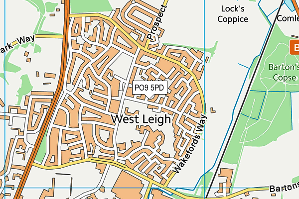 PO9 5PD map - OS VectorMap District (Ordnance Survey) PO9 5PD map - OS VectorMap District (Ordnance Survey)