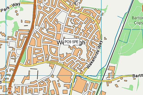PO9 5PE map - OS VectorMap District (Ordnance Survey) PO9 5PE map - OS VectorMap District (Ordnance Survey)