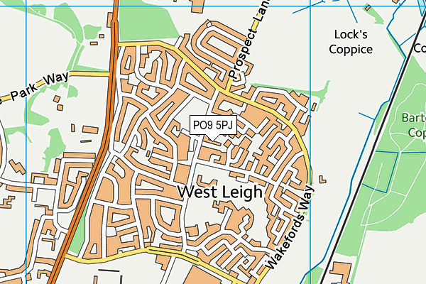 PO9 5PJ map - OS VectorMap District (Ordnance Survey)
