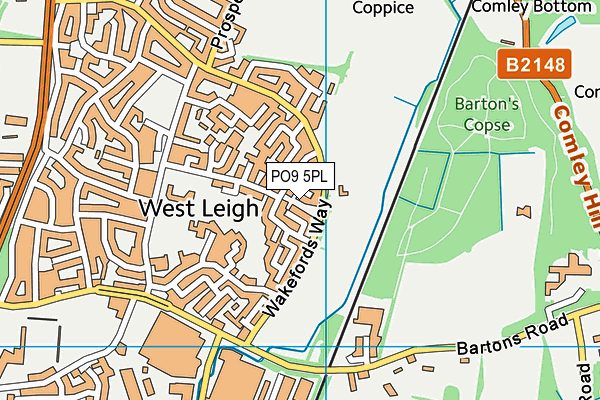 PO9 5PL map - OS VectorMap District (Ordnance Survey) PO9 5PL map - OS VectorMap District (Ordnance Survey)