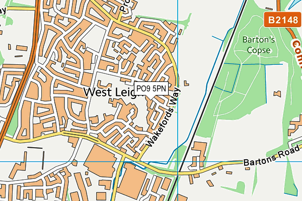 PO9 5PN map - OS VectorMap District (Ordnance Survey) PO9 5PN map - OS VectorMap District (Ordnance Survey)
