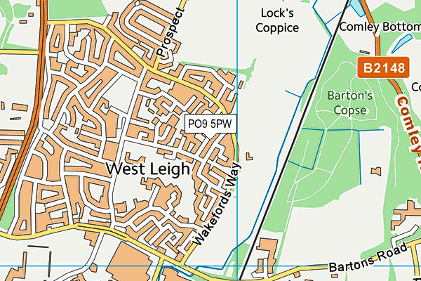 PO9 5PW map - OS VectorMap District (Ordnance Survey) PO9 5PW map - OS VectorMap District (Ordnance Survey)