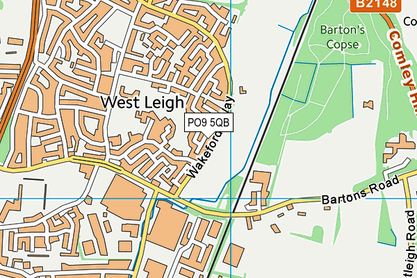 PO9 5QB map - OS VectorMap District (Ordnance Survey) PO9 5QB map - OS VectorMap District (Ordnance Survey)