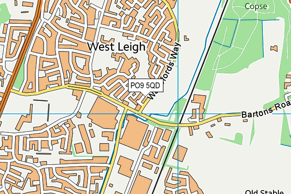PO9 5QD map - OS VectorMap District (Ordnance Survey) PO9 5QD map - OS VectorMap District (Ordnance Survey)