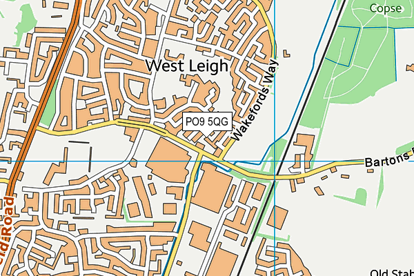 PO9 5QG map - OS VectorMap District (Ordnance Survey) PO9 5QG map - OS VectorMap District (Ordnance Survey)
