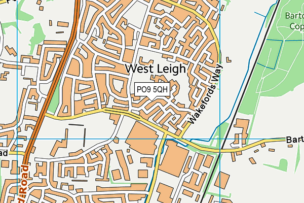 PO9 5QH map - OS VectorMap District (Ordnance Survey) PO9 5QH map - OS VectorMap District (Ordnance Survey)