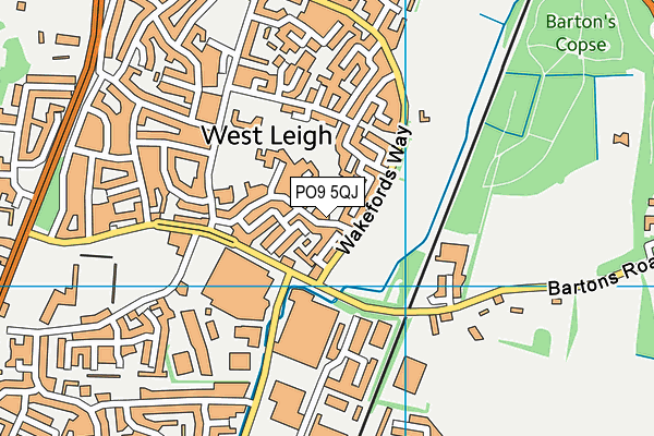 PO9 5QJ map - OS VectorMap District (Ordnance Survey)