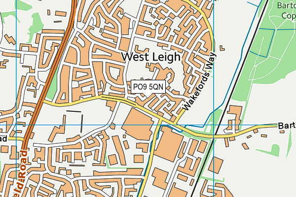 PO9 5QN map - OS VectorMap District (Ordnance Survey) PO9 5QN map - OS VectorMap District (Ordnance Survey)