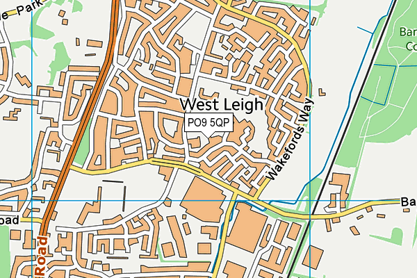PO9 5QP map - OS VectorMap District (Ordnance Survey) PO9 5QP map - OS VectorMap District (Ordnance Survey)