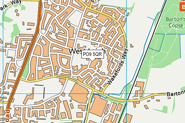 PO9 5QR map - OS VectorMap District (Ordnance Survey) PO9 5QR map - OS VectorMap District (Ordnance Survey)
