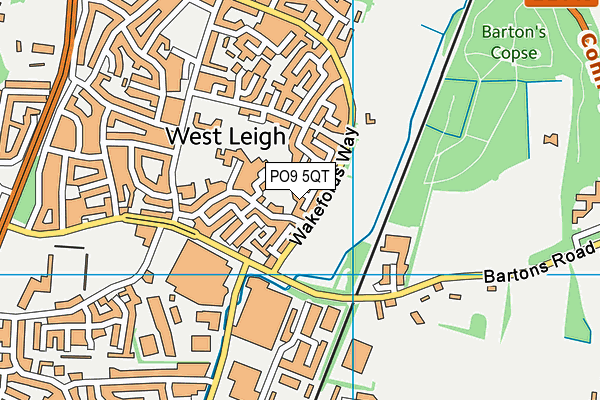 PO9 5QT map - OS VectorMap District (Ordnance Survey) PO9 5QT map - OS VectorMap District (Ordnance Survey)