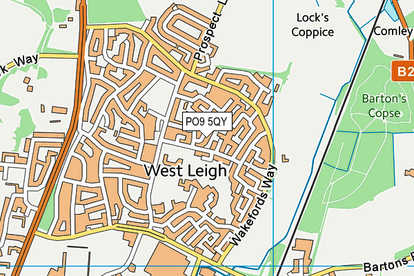PO9 5QY map - OS VectorMap District (Ordnance Survey) PO9 5QY map - OS VectorMap District (Ordnance Survey)