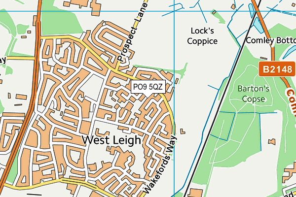 PO9 5QZ map - OS VectorMap District (Ordnance Survey) PO9 5QZ map - OS VectorMap District (Ordnance Survey)