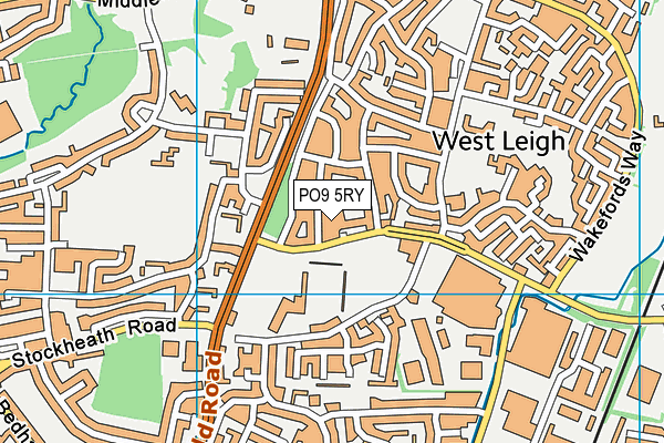 PO9 5RY map - OS VectorMap District (Ordnance Survey) PO9 5RY map - OS VectorMap District (Ordnance Survey)