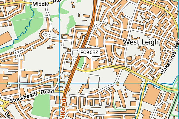 PO9 5RZ map - OS VectorMap District (Ordnance Survey) PO9 5RZ map - OS VectorMap District (Ordnance Survey)