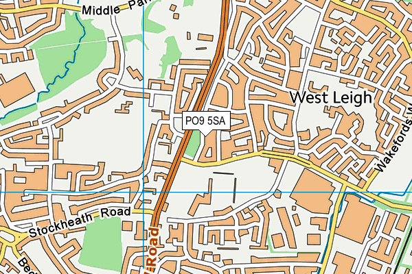 PO9 5SA map - OS VectorMap District (Ordnance Survey) PO9 5SA map - OS VectorMap District (Ordnance Survey)