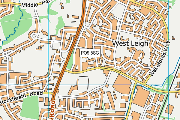 PO9 5SG map - OS VectorMap District (Ordnance Survey)