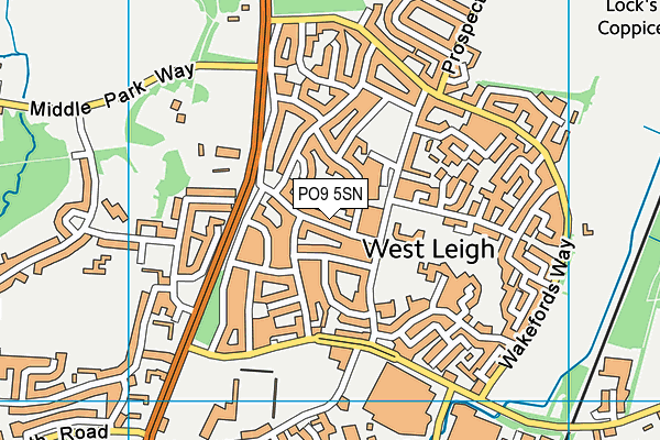 PO9 5SN map - OS VectorMap District (Ordnance Survey) PO9 5SN map - OS VectorMap District (Ordnance Survey)