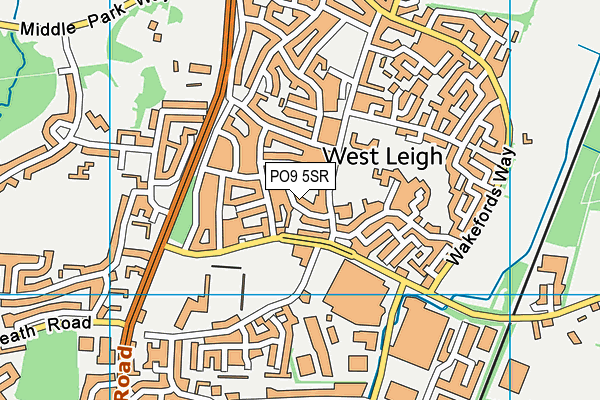PO9 5SR map - OS VectorMap District (Ordnance Survey) PO9 5SR map - OS VectorMap District (Ordnance Survey)