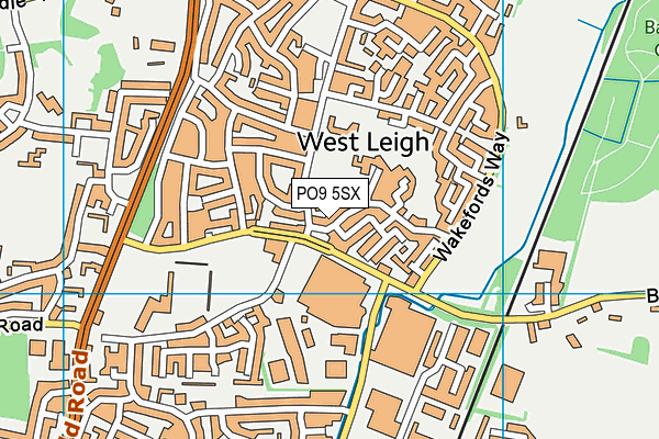 PO9 5SX map - OS VectorMap District (Ordnance Survey) PO9 5SX map - OS VectorMap District (Ordnance Survey)