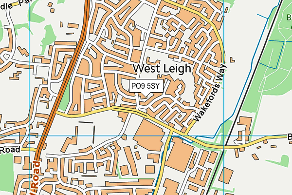 PO9 5SY map - OS VectorMap District (Ordnance Survey) PO9 5SY map - OS VectorMap District (Ordnance Survey)