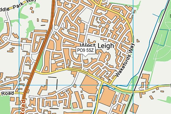 PO9 5SZ map - OS VectorMap District (Ordnance Survey) PO9 5SZ map - OS VectorMap District (Ordnance Survey)