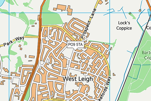 PO9 5TA map - OS VectorMap District (Ordnance Survey)