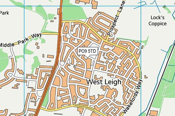 PO9 5TD map - OS VectorMap District (Ordnance Survey) PO9 5TD map - OS VectorMap District (Ordnance Survey)