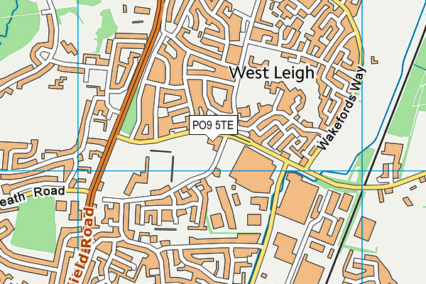 PO9 5TE map - OS VectorMap District (Ordnance Survey) PO9 5TE map - OS VectorMap District (Ordnance Survey)