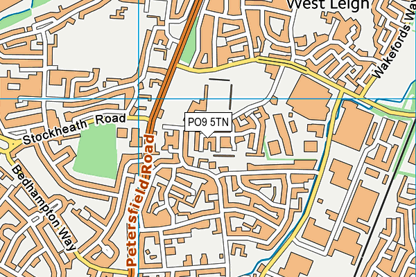 PO9 5TN map - OS VectorMap District (Ordnance Survey) PO9 5TN map - OS VectorMap District (Ordnance Survey)