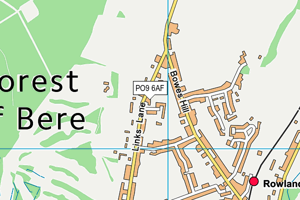 PO9 6AF map - OS VectorMap District (Ordnance Survey)