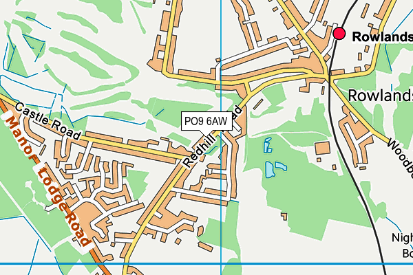 PO9 6AW map - OS VectorMap District (Ordnance Survey) PO9 6AW map - OS VectorMap District (Ordnance Survey)
