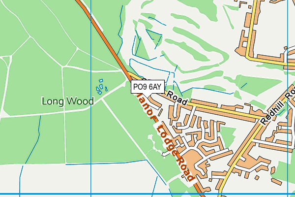 PO9 6AY map - OS VectorMap District (Ordnance Survey)