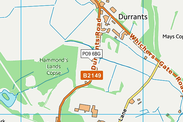 PO9 6BG map - OS VectorMap District (Ordnance Survey)