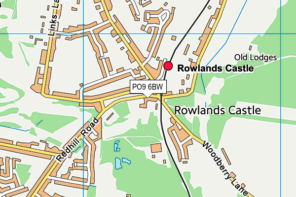 PO9 6BW map - OS VectorMap District (Ordnance Survey)