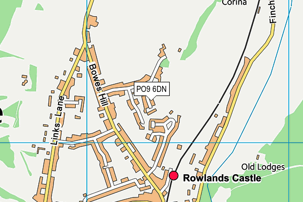 PO9 6DN map - OS VectorMap District (Ordnance Survey)