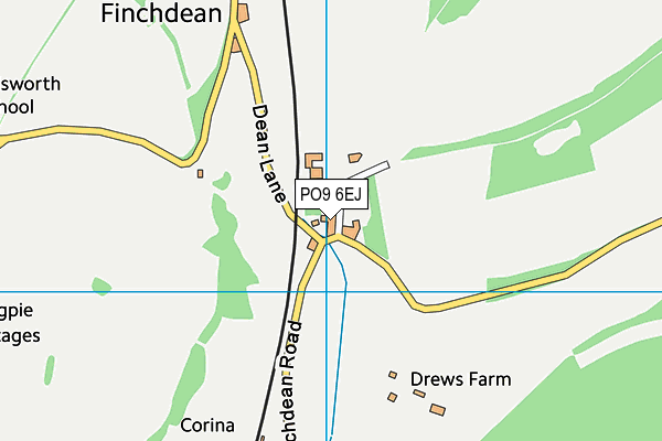 PO9 6EJ map - OS VectorMap District (Ordnance Survey)