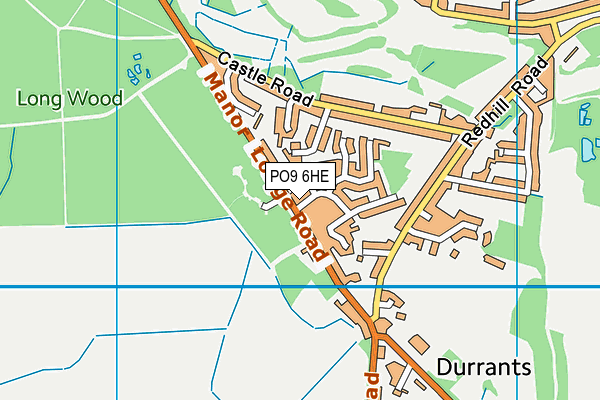 PO9 6HE map - OS VectorMap District (Ordnance Survey) PO9 6HE map - OS VectorMap District (Ordnance Survey)