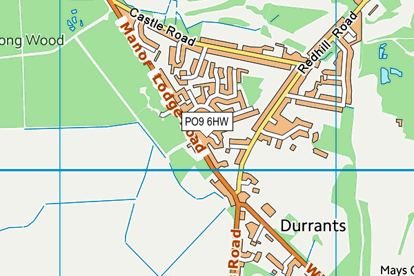 PO9 6HW map - OS VectorMap District (Ordnance Survey)