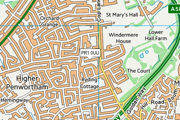 PR1 0UU map - OS VectorMap District (Ordnance Survey) PR1 0UU map - OS VectorMap District (Ordnance Survey)