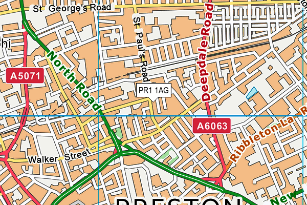 PR1 1AG map - OS VectorMap District (Ordnance Survey) PR1 1AG map - OS VectorMap District (Ordnance Survey)