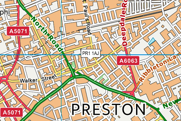 PR1 1AJ map - OS VectorMap District (Ordnance Survey) PR1 1AJ map - OS VectorMap District (Ordnance Survey)