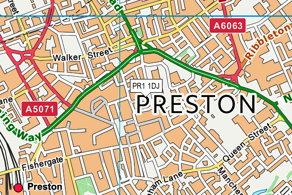 PR1 1DJ map - OS VectorMap District (Ordnance Survey) PR1 1DJ map - OS VectorMap District (Ordnance Survey)