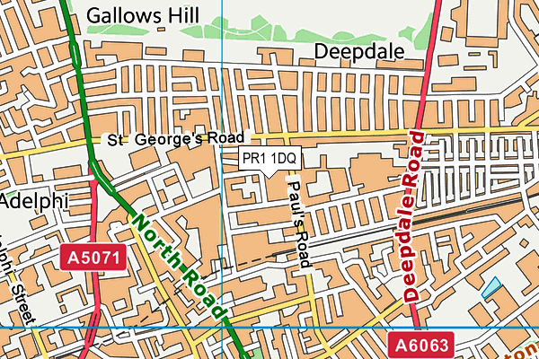 PR1 1DQ map - OS VectorMap District (Ordnance Survey) PR1 1DQ map - OS VectorMap District (Ordnance Survey)