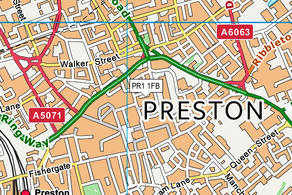 PR1 1FB map - OS VectorMap District (Ordnance Survey) PR1 1FB map - OS VectorMap District (Ordnance Survey)